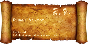 Ruman Viktor névjegykártya
